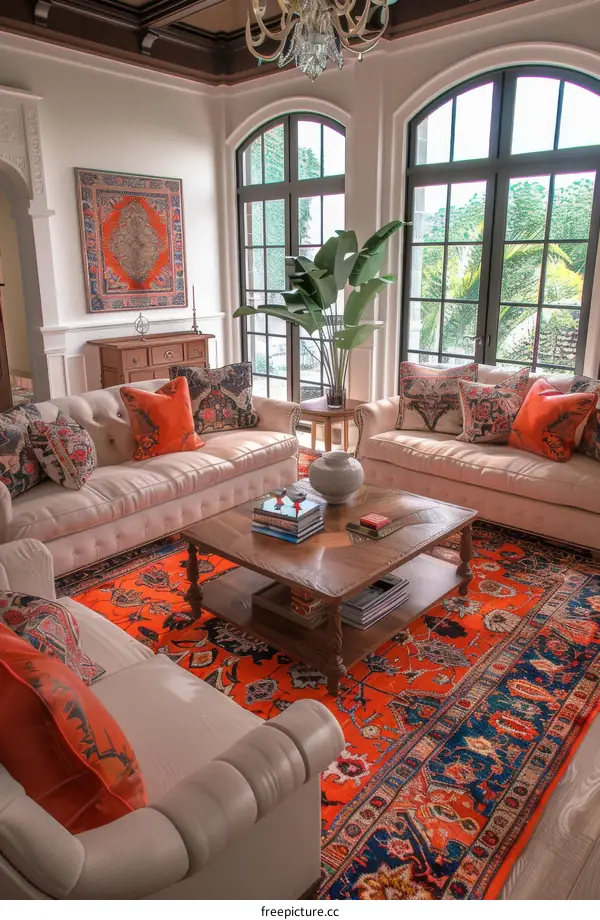 Spacious Living Room with Ample Natural Light and Modern Decor