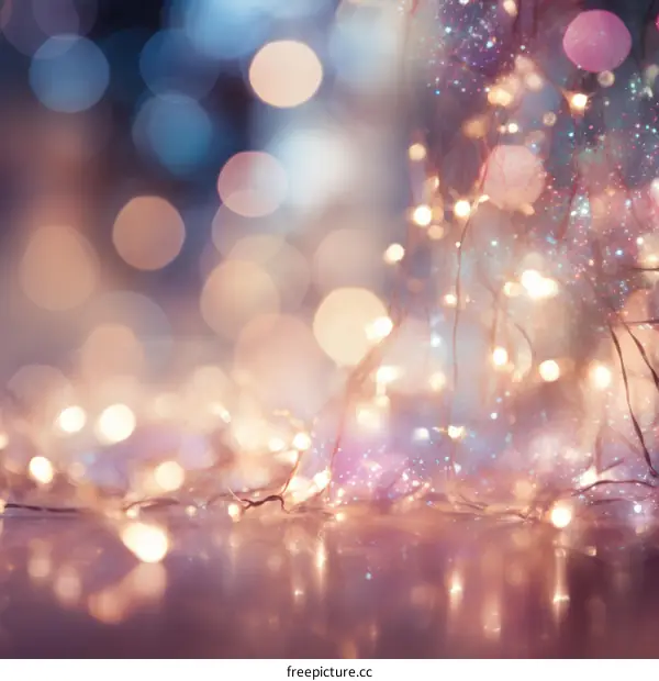 Glimmering lights with a blurred background