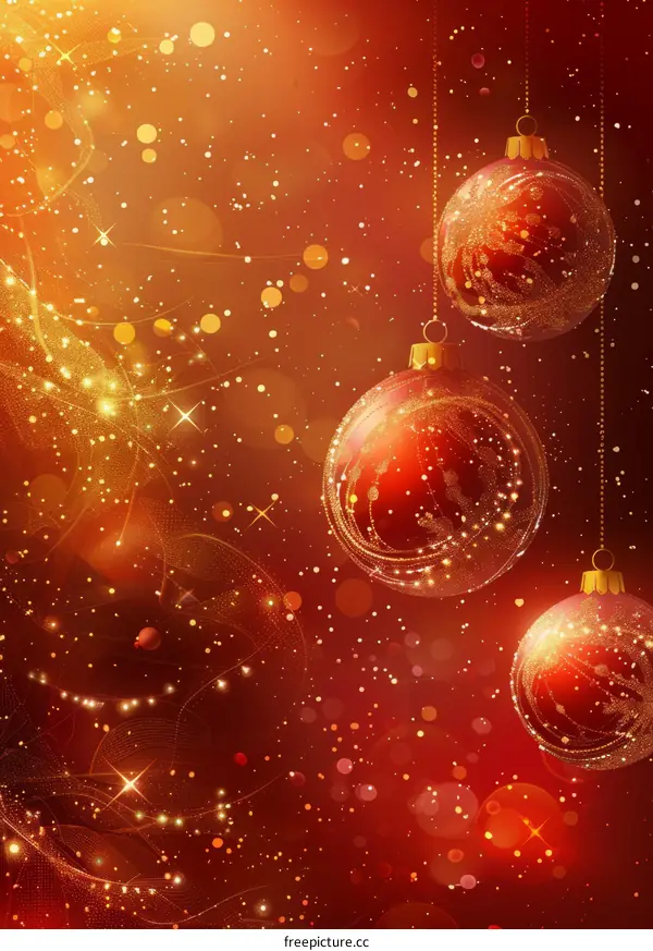 Festive Red and Gold Christmas Ornaments