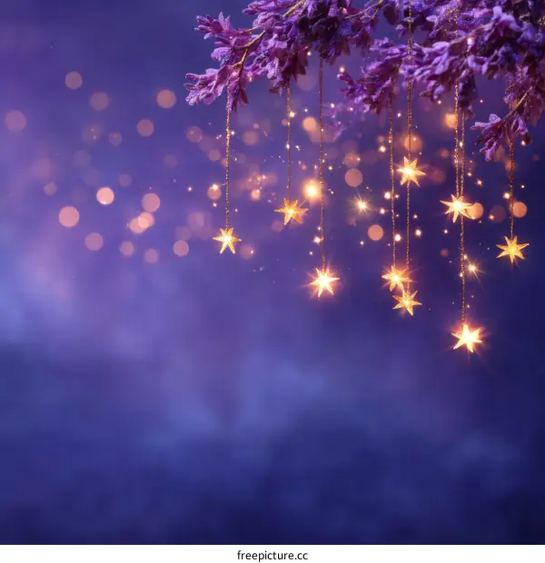 Magical Night Sky with Hanging Stars