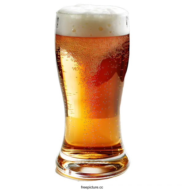 [Transparent Background PNG]Glass of Beer on White Background