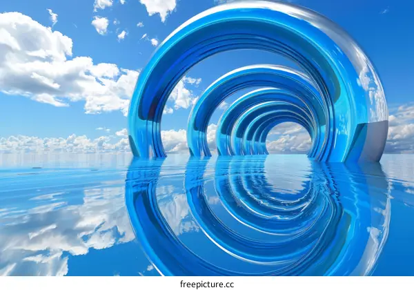 Blue Tunnel in the Deep Sea