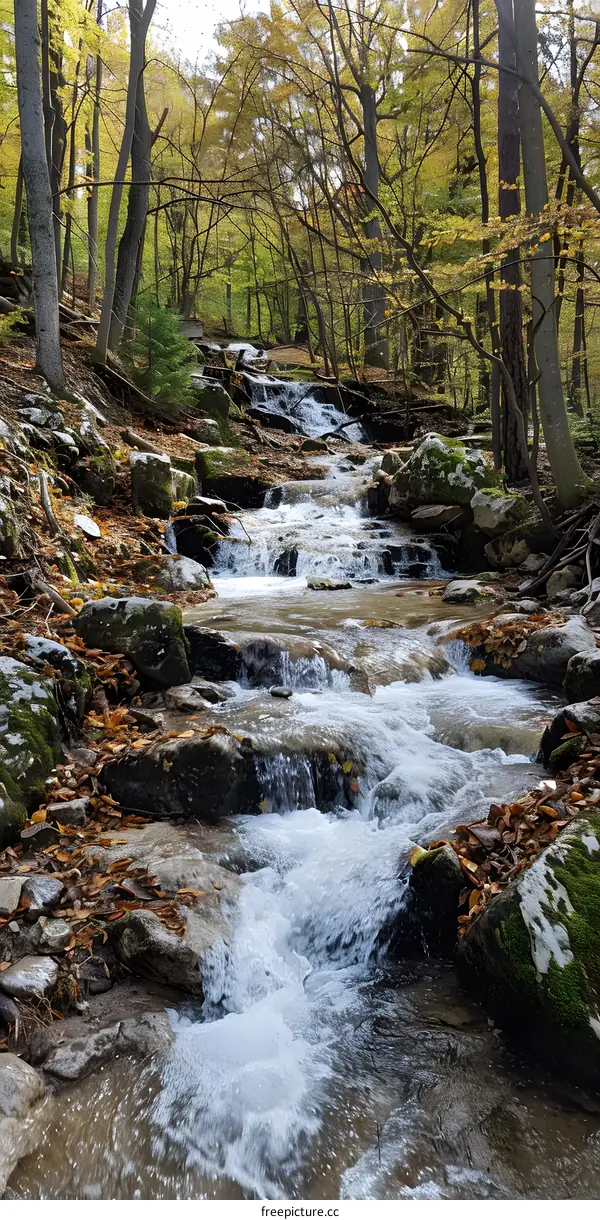 Small waterfall in the middle of the forest