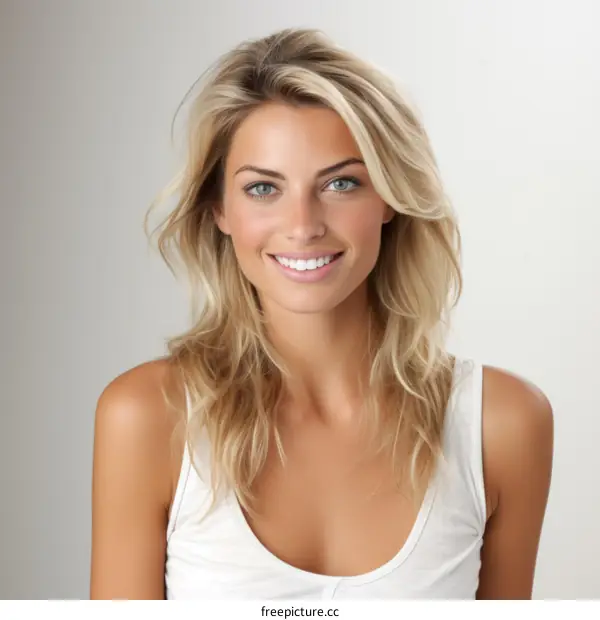 Portrait of a Smiling Blonde Woman
