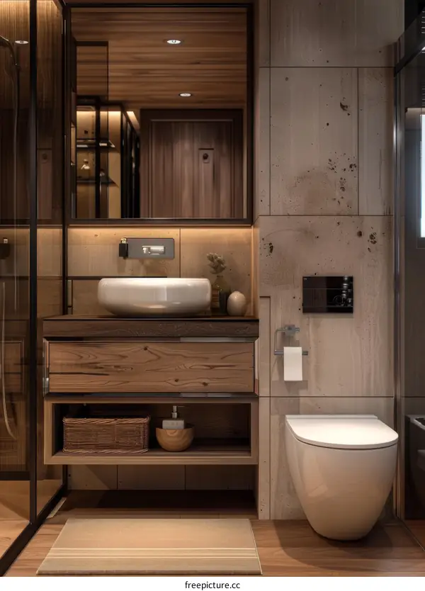 Modern Wooden Bathroom Interior Design