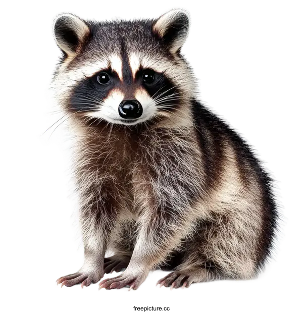 [Transparent Background PNG]Cute Raccoon Portrait on White Background