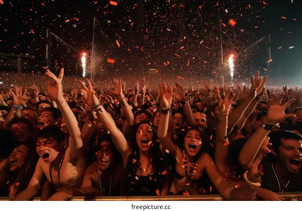 Ecstatic Crowd at Music Festival