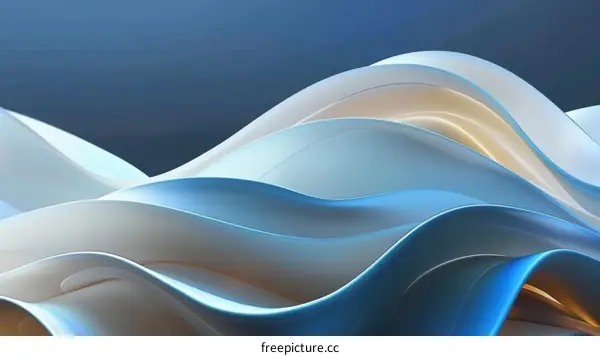 Abstract 3D Blue and White Curved Shapes Background