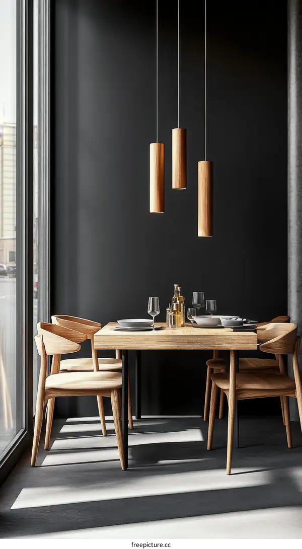 Modern Dining Room Interior Design with Pendant Lighting
