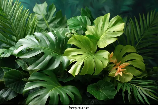 Tropical Plants Lush Greenery Background