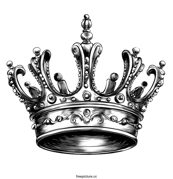 [Transparent Background PNG]Vintage Crown Illustration Design