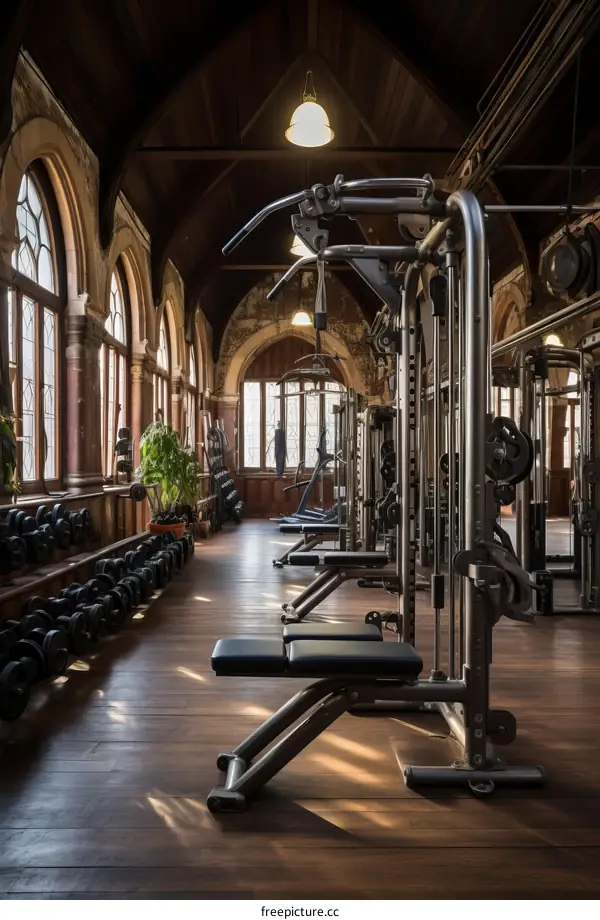 Vintage Industrial Chic Meets Modern Home Gym