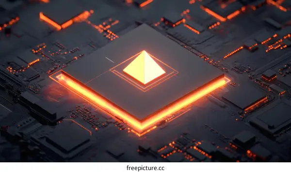 Advanced Technology Circuit Board with Illuminated Pyramid