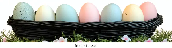 Colorful Easter Eggs in a Decorative Bird Nest