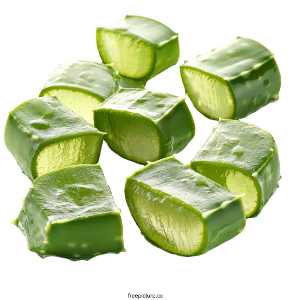 [Transparent Background PNG]Aloe Vera Slices Close Up View