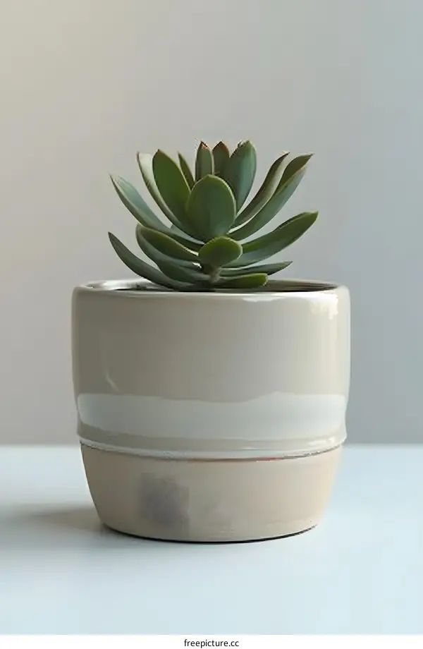 Succulent Plant in a Ceramic Pot