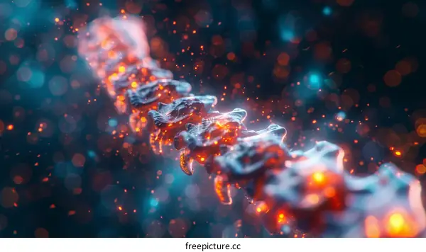 Glowing Chain Links in a Futuristic World