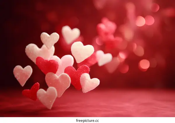 Romantic Flying Hearts Background Design