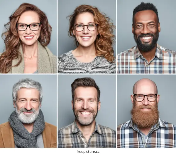 Diverse Portraits of Smiling People