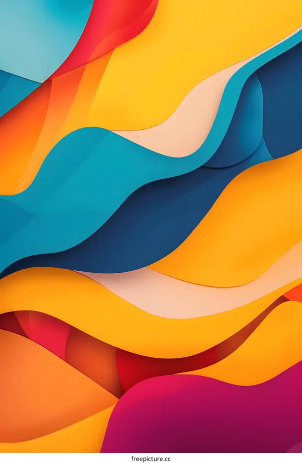 Abstract Colorful Background With Wavy Lines