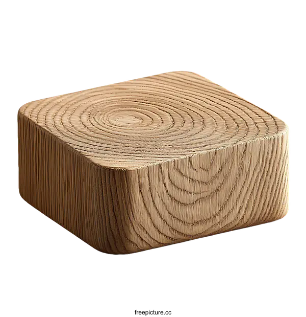 [Transparent Background PNG]Wooden Square Block Decorative Piece