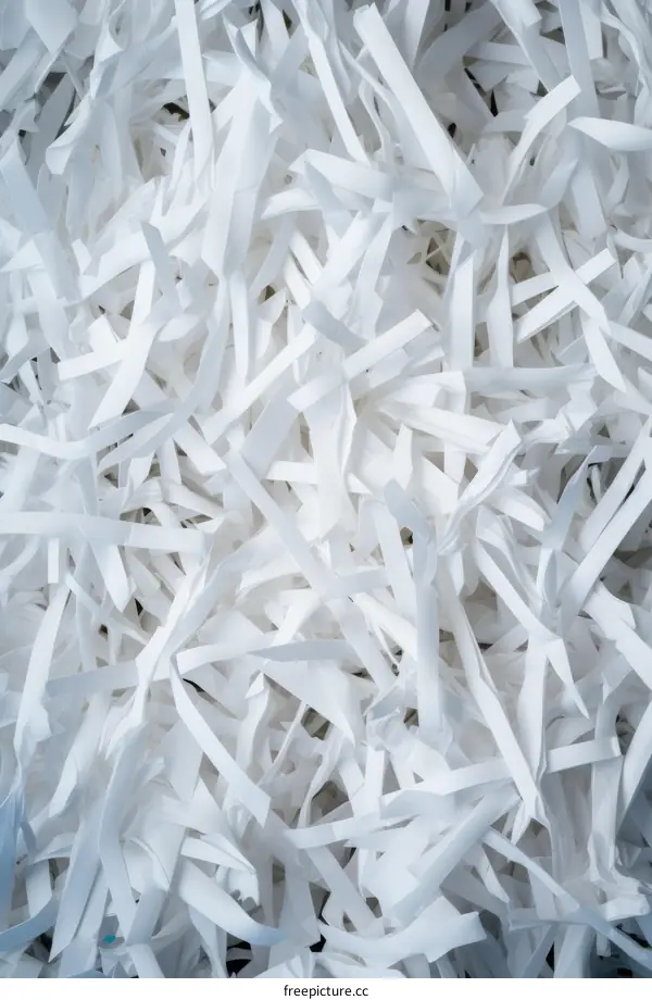 Close-up of shredded paper background