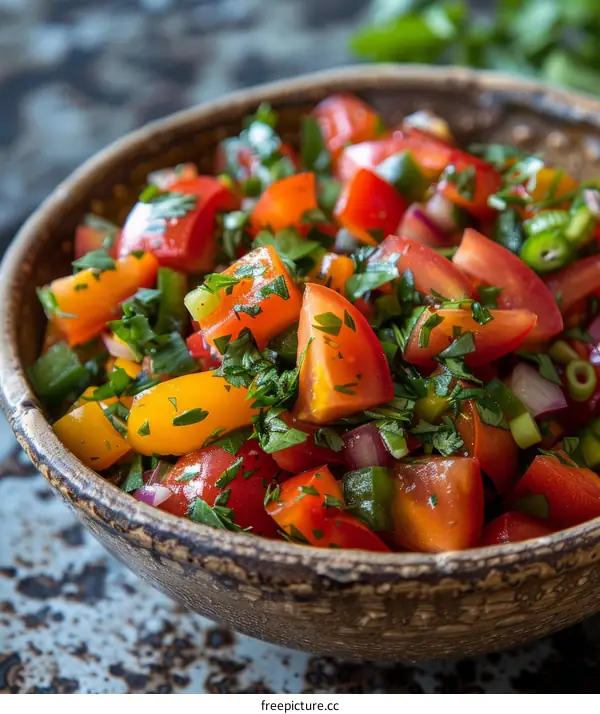 Fresh Pico de Gallo in a Bowl