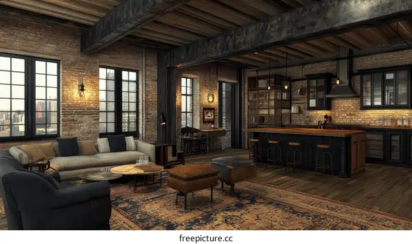 Industrial Loft Apartment Interior Design
