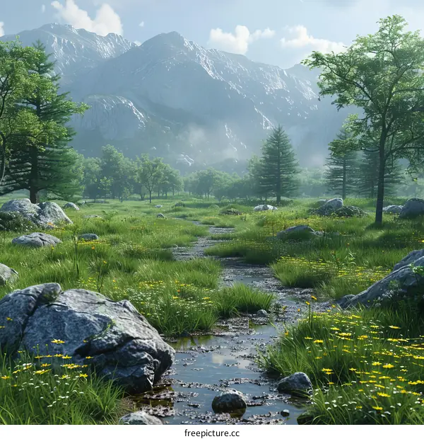 Awe-Inspiring Rocky Mountain Stream in Serene Wilderness