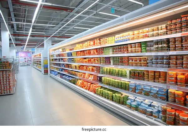 Grocery Store Refrigerated Food Display