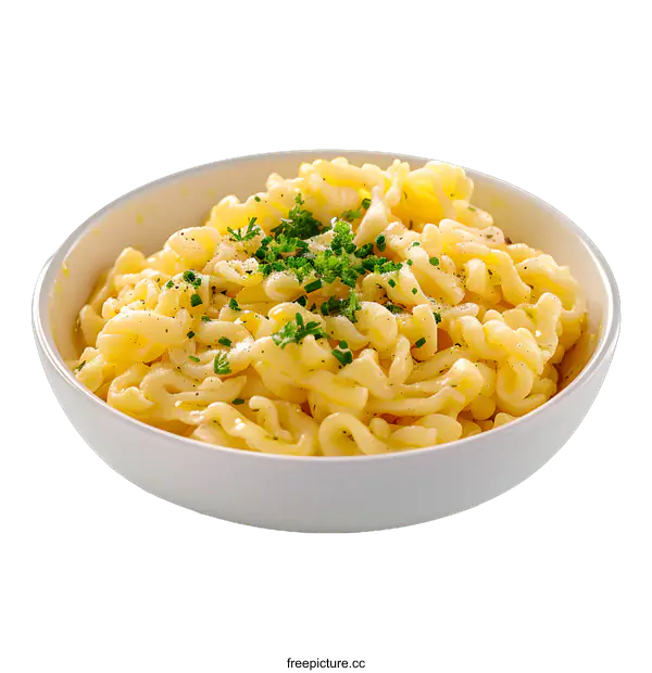 [Transparent Background PNG]Bowl of delicious pasta with herbs