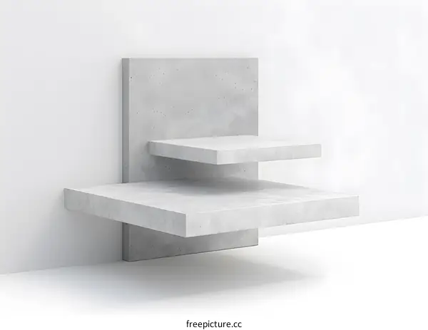 Concrete Shelf Minimalist Design 3D Rendering