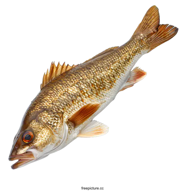 [Transparent Background PNG]Fresh Spotted Sea Trout Fish on White Background