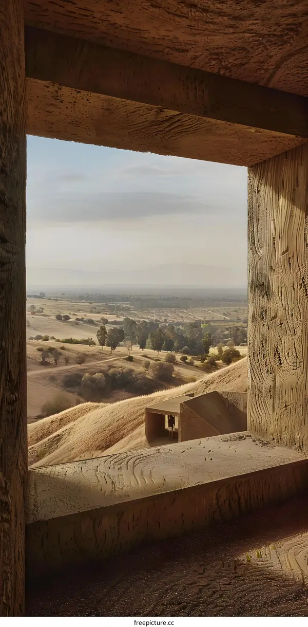 View from Concrete Window in Desert