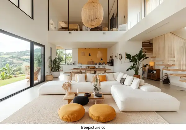 Modern Farmhouse Living Room with Panoramic Views