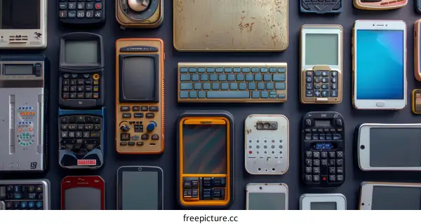 A Collection of Vintage Electronic Devices