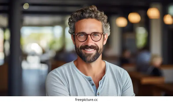 Portrait of a smiling man with glasses