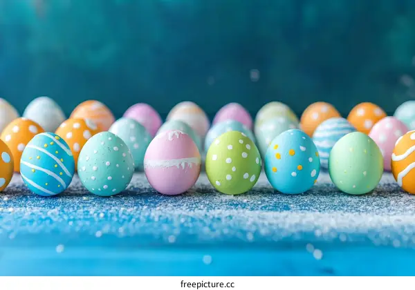 Colorful Easter Eggs Decorated for Celebration