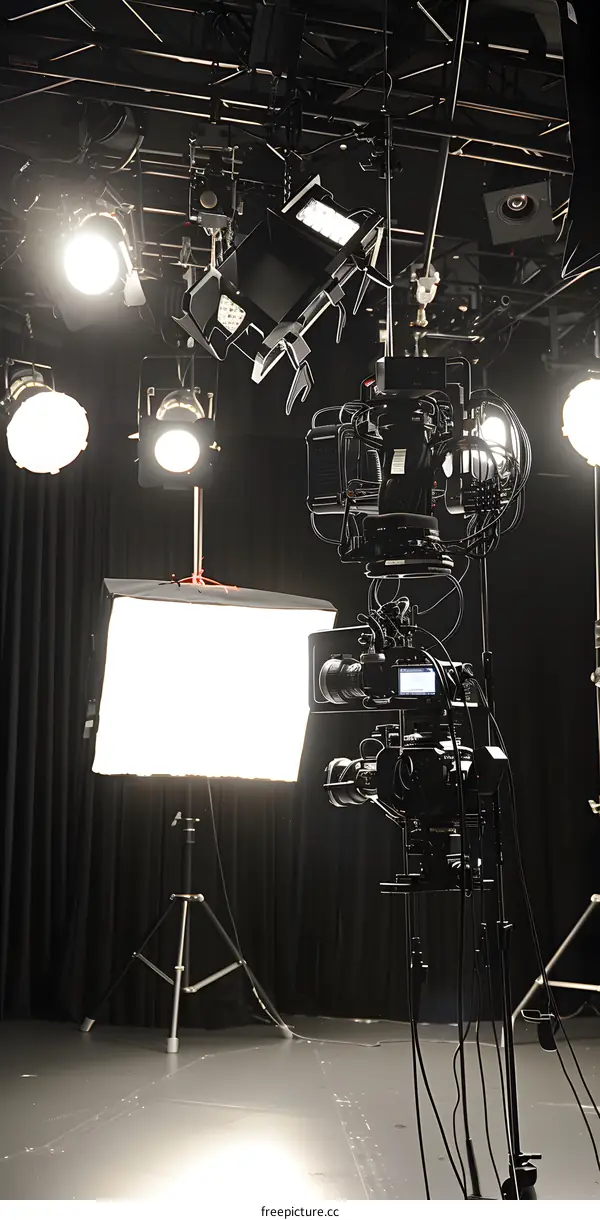 Professional Studio Lighting Setup With Camera