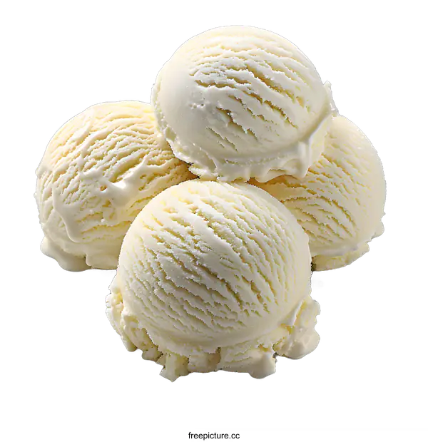 [Transparent Background PNG]Scoops of Vanilla Ice Cream