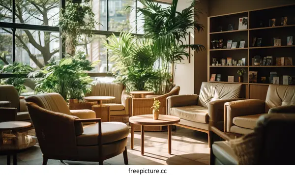 Indoor plants in a modern living room