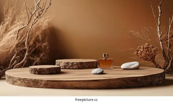 Natural Wooden Display Stand for Perfume Bottle