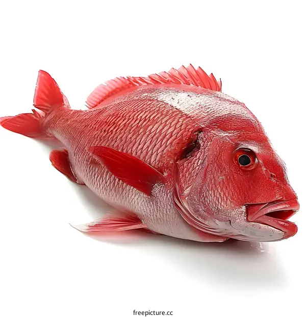 Fresh Red Snapper Fish on White Background
