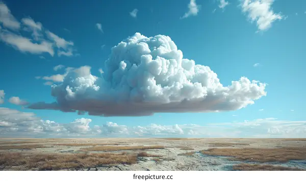 Large Cumulus Cloud Over Arid Landscape