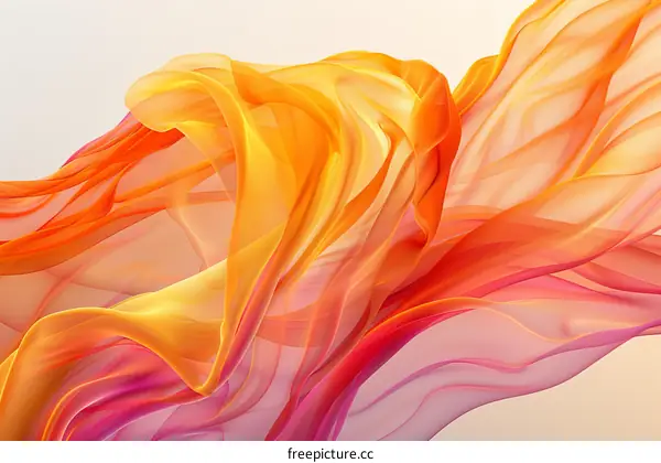 Colorful flowing silk-like abstract shapes