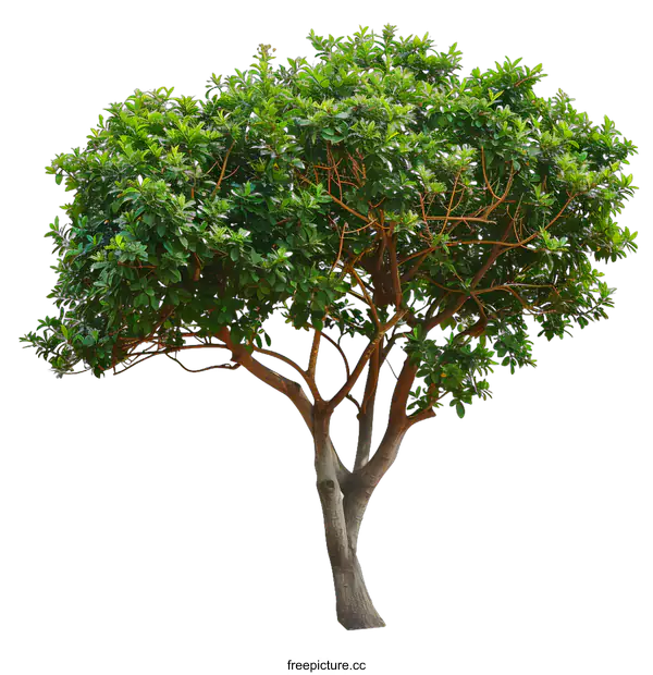 [Transparent Background PNG]Green Tree With Lush Foliage Isolated On White Background
