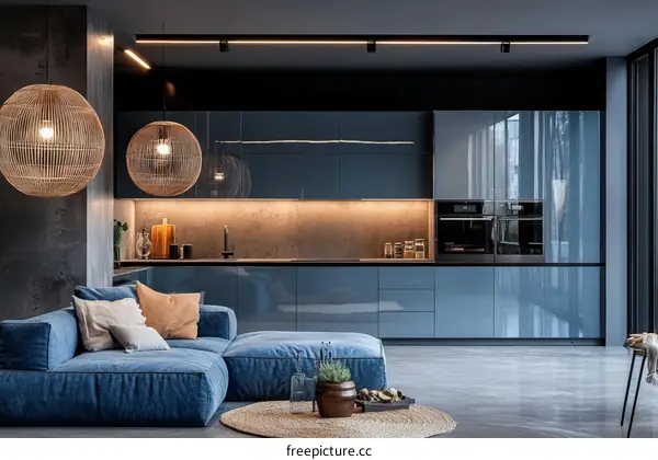 Modern Open-Plan Kitchen Living Area Design