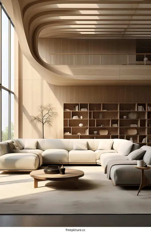 Bright and Airy Living Room Design With Natural Wood Elements