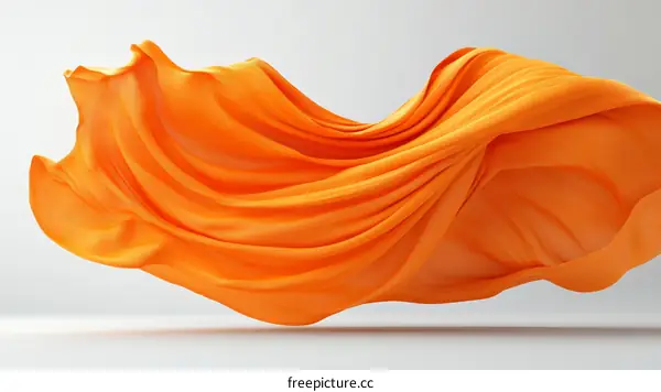Abstract Orange Fabric Flowing