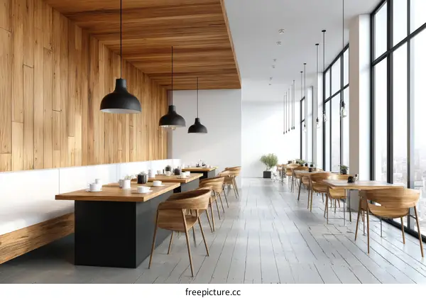 Modern Wooden Restaurant Interior Design